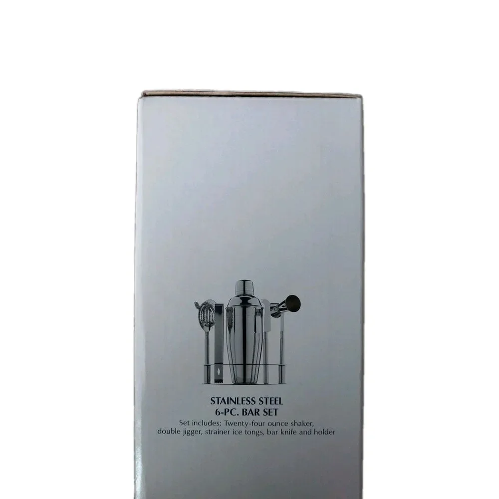 Williams Sonoma Encore Bar Tools and Cocktail Stainless Steel 6-pc Bar Set NIB